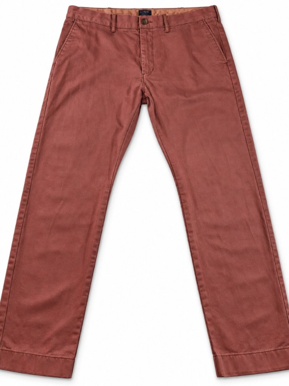 J.Crew Driggs Men's Chino Pants W34 L30 Brick Red Straight 100% Cotton
